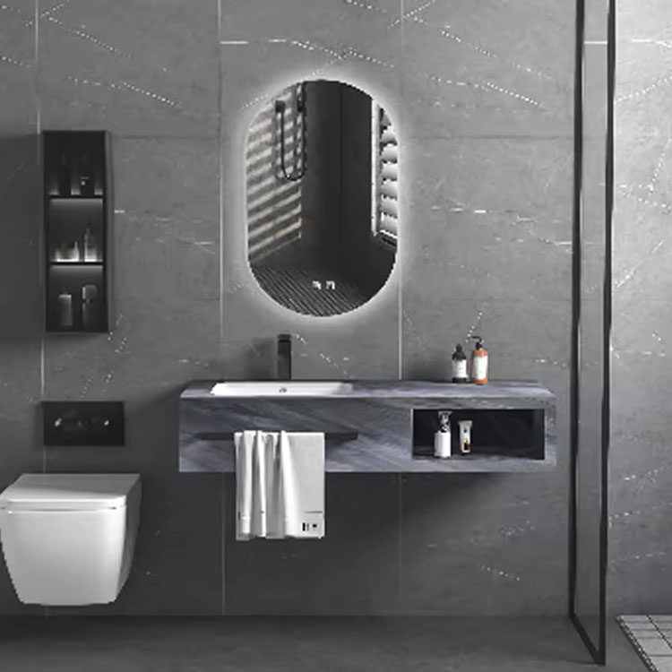 Luxury Marble banyo na walang kabuluhan na may LED Mirror